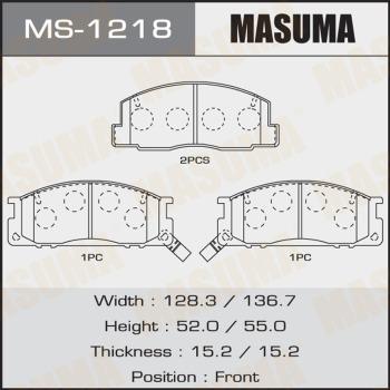 MASUMA MS-1218 - Комплект гальм, барабанний механізм autocars.com.ua