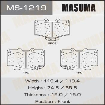 MASUMA MS-1219 - Комплект гальм, барабанний механізм autocars.com.ua