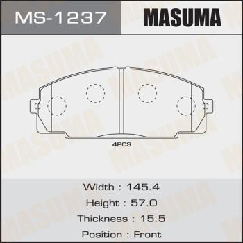 MASUMA MS-1237 - Комплект гальм, барабанний механізм autocars.com.ua