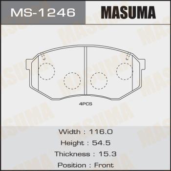 MASUMA MS-1246 - Комплект гальм, барабанний механізм autocars.com.ua