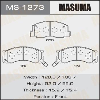 MASUMA MS-1273 - Комплект тормозных колодок, барабанные avtokuzovplus.com.ua