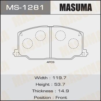 MASUMA MS-1281 - Комплект гальм, барабанний механізм autocars.com.ua