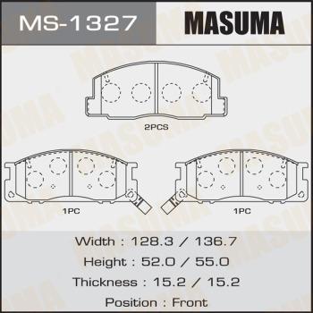 MASUMA MS-1327 - Комплект гальм, барабанний механізм autocars.com.ua