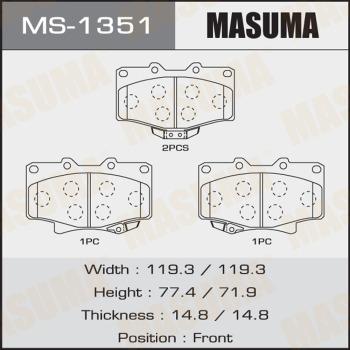 MASUMA MS-1351 - Комплект тормозных колодок, барабанные avtokuzovplus.com.ua