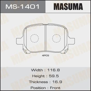 MASUMA MS-1401 - Комплект тормозных колодок, барабанные avtokuzovplus.com.ua