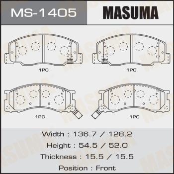 MASUMA MS-1405 - Комплект тормозных колодок, барабанные avtokuzovplus.com.ua