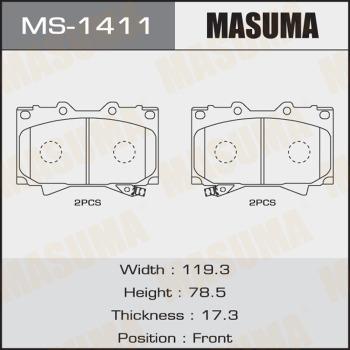 MASUMA MS-1411 - Комплект гальм, барабанний механізм autocars.com.ua
