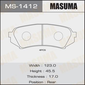 MASUMA MS-1412 - Комплект гальм, барабанний механізм autocars.com.ua