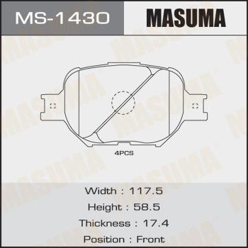 MASUMA MS-1430 - Комплект гальм, барабанний механізм autocars.com.ua