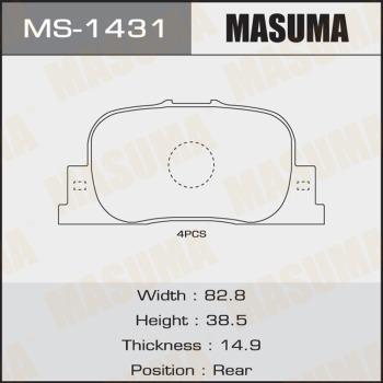 MASUMA MS-1431 - Комплект гальм, барабанний механізм autocars.com.ua