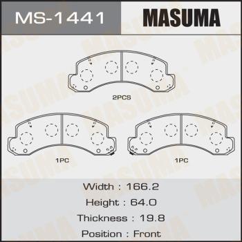 MASUMA MS-1441 - Комплект гальм, барабанний механізм autocars.com.ua