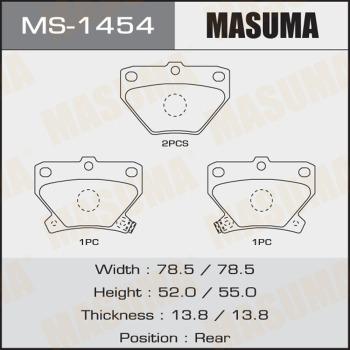 MASUMA MS-1454 - Колодки тормозные задн TOYOTA COROLLA 05-13 MS1454 MASUMA autocars.com.ua