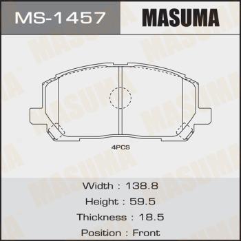 MASUMA MS-1457 - Комплект гальм, барабанний механізм autocars.com.ua