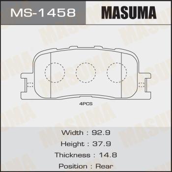 MASUMA MS1458 - Комплект гальм, барабанний механізм autocars.com.ua