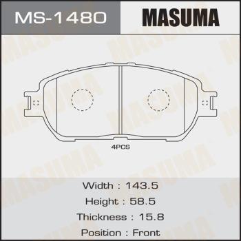 MASUMA MS-1480 - Комплект гальм, барабанний механізм autocars.com.ua