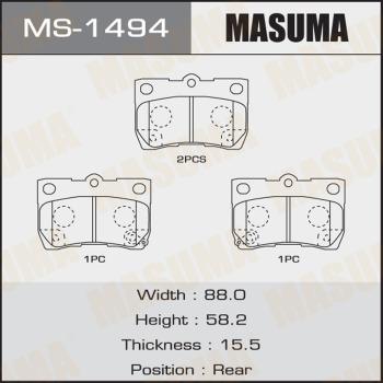 MASUMA MS-1494 - Комплект тормозных колодок, барабанные avtokuzovplus.com.ua