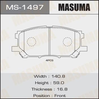 MASUMA MS-1497 - Комплект гальм, барабанний механізм autocars.com.ua