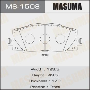 MASUMA MS-1508 - Комплект гальм, барабанний механізм autocars.com.ua