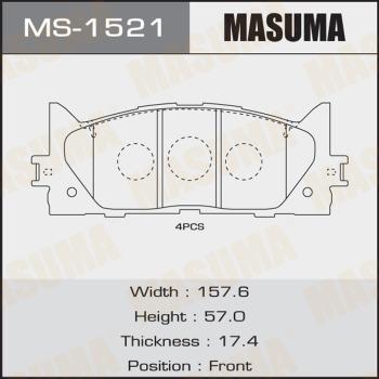 MASUMA MS-1521 - Комплект гальм, барабанний механізм autocars.com.ua
