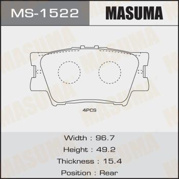 MASUMA MS1522 - Комплект гальм, барабанний механізм autocars.com.ua
