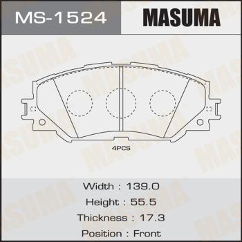 MASUMA MS-1524 - Колодка тормозная MS1524 MASUMA autocars.com.ua