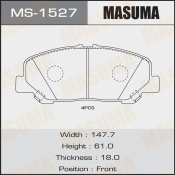 MASUMA MS-1527 - Комплект гальм, барабанний механізм autocars.com.ua