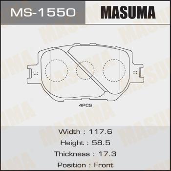 MASUMA MS-1550 - Комплект гальм, барабанний механізм autocars.com.ua