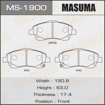 MASUMA MS-1900 - Комплект тормозных колодок, барабанные avtokuzovplus.com.ua