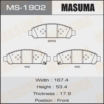 MASUMA MS-1902 - Комплект тормозных колодок, барабанные avtokuzovplus.com.ua