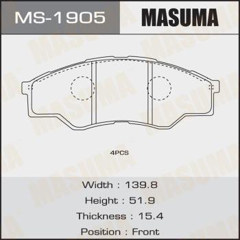 MASUMA MS-1905 - Комплект гальм, барабанний механізм autocars.com.ua