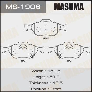 MASUMA MS-1906 - Комплект гальм, барабанний механізм autocars.com.ua