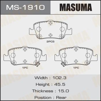 MASUMA MS-1910 - Комплект гальм, барабанний механізм autocars.com.ua