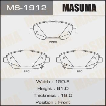 MASUMA MS-1912 - Комплект тормозных колодок, барабанные avtokuzovplus.com.ua