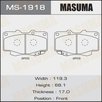 MASUMA MS-1918 - Комплект гальм, барабанний механізм autocars.com.ua