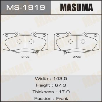MASUMA MS-1919 - Комплект гальм, барабанний механізм autocars.com.ua