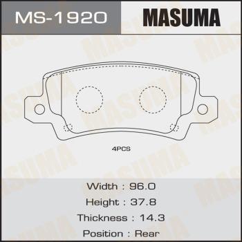 MASUMA MS-1920 - Комплект тормозных колодок, барабанные avtokuzovplus.com.ua