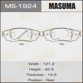 MASUMA MS-1924 - Комплект гальм, барабанний механізм autocars.com.ua