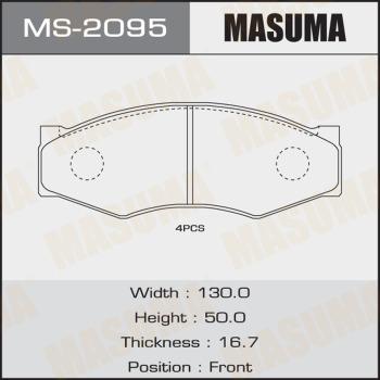 MASUMA MS-2095 - Комплект гальм, барабанний механізм autocars.com.ua