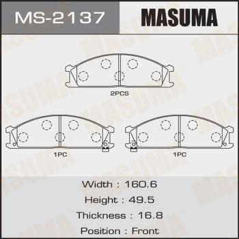 MASUMA MS-2137 - Комплект тормозных колодок, барабанные avtokuzovplus.com.ua