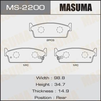 MASUMA MS-2200 - Комплект тормозных колодок, барабанные avtokuzovplus.com.ua