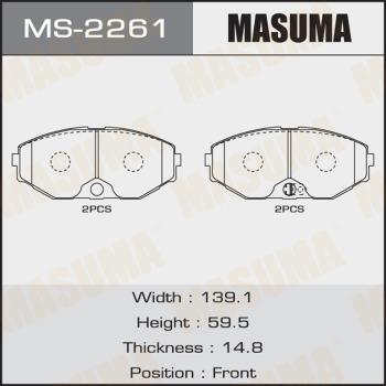 MASUMA MS-2261 - Колодки тормозные передн FIAT DUCATO 06-16. NISSAN MAXIMA MS2261 MASUMA autocars.com.ua