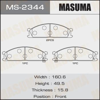MASUMA MS-2344 - Комплект гальм, барабанний механізм autocars.com.ua