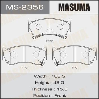 MASUMA MS-2356 - Комплект гальм, барабанний механізм autocars.com.ua