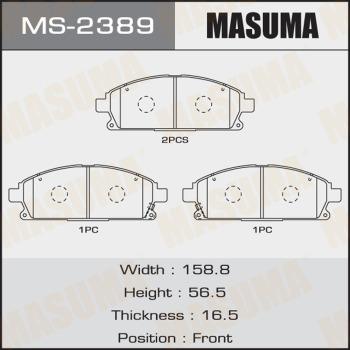 MASUMA MS-2389 - Комплект гальм, барабанний механізм autocars.com.ua