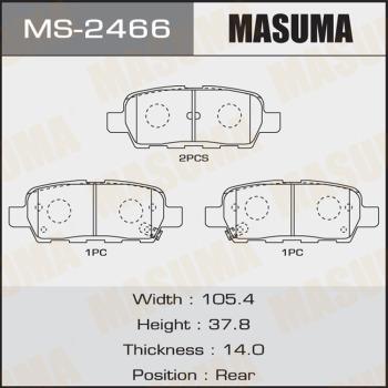 MASUMA MS-2466 - Комплект тормозных колодок, барабанные avtokuzovplus.com.ua
