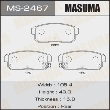 MASUMA MS-2467 - Комплект гальм, барабанний механізм autocars.com.ua