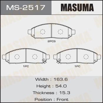 MASUMA MS-2517 - Комплект гальм, барабанний механізм autocars.com.ua