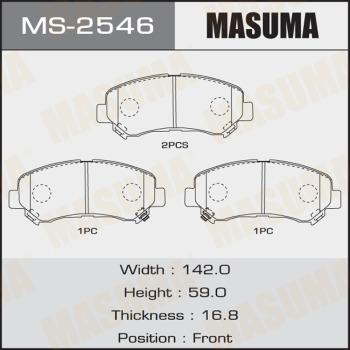 MASUMA MS-2546 - Комплект гальм, барабанний механізм autocars.com.ua