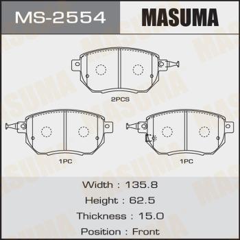 MASUMA MS-2554 - Комплект гальм, барабанний механізм autocars.com.ua
