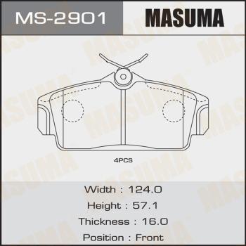 MASUMA MS-2901 - Комплект гальм, барабанний механізм autocars.com.ua